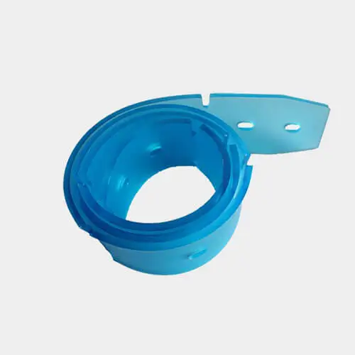 Photo of light blue oil-resistant squeegee blades made from polyurethane, ideal for oil-rich environments such as food processing plants.